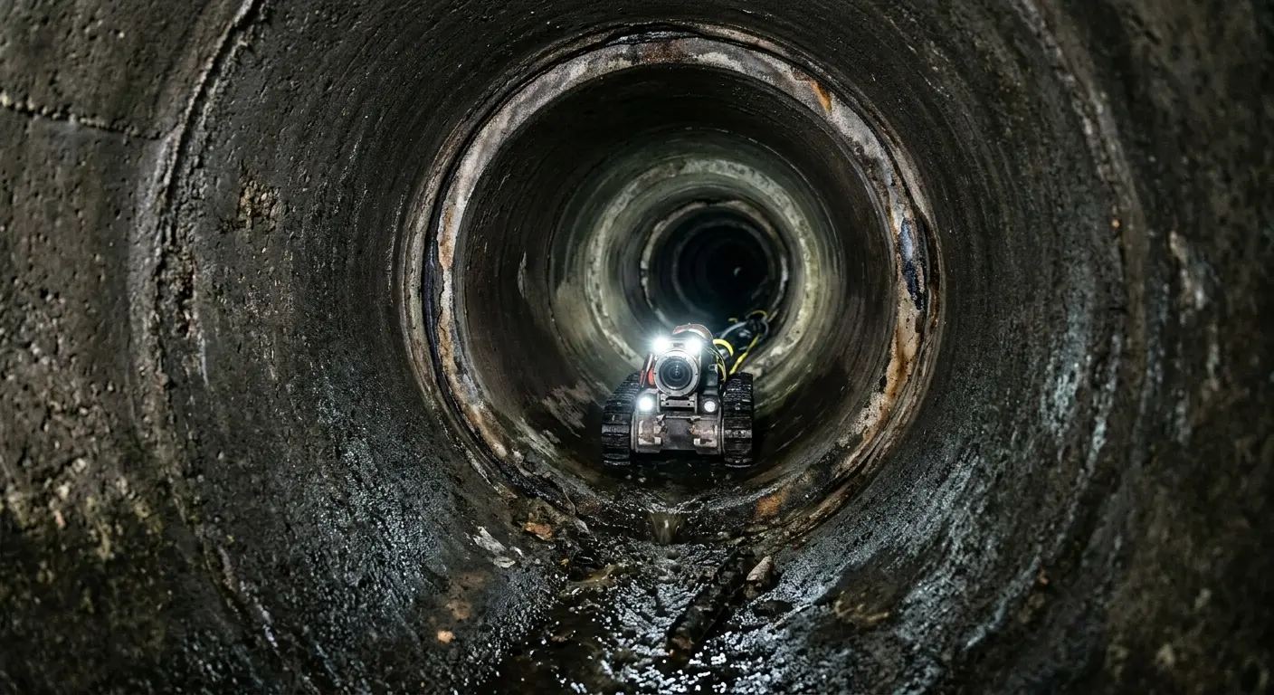 Robotic sewer camera inspecting pipe interior for Sewer Line Repair in Green Oak